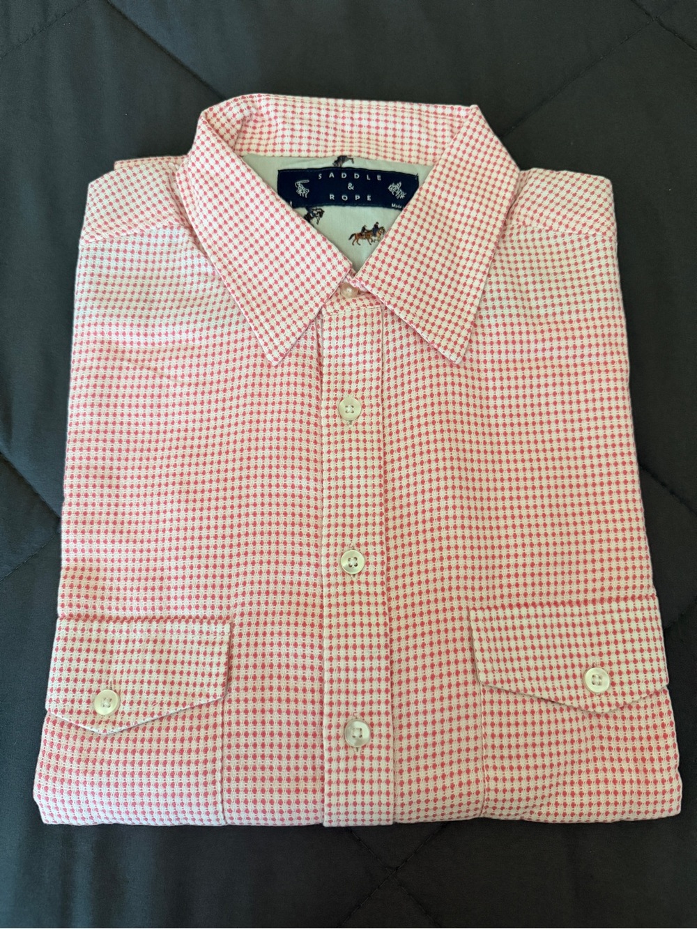 Pink Checked Button-Down Shirt